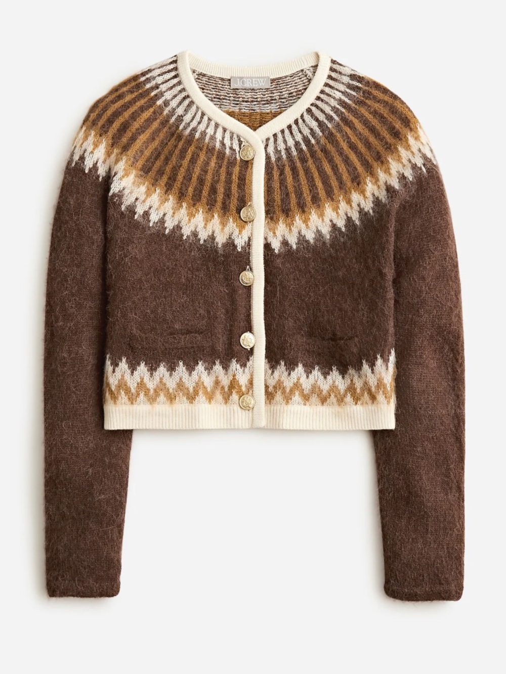 J. Crew Brown and Cream  Cardigan